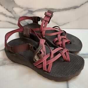 Chaco Women's Brown Pink Cloud X Sandals Sz 8 Outdoor Hiking Comfort Water Sport